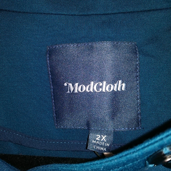 ModCloth teal peacoat/military-inspired jacket - Picture 3 of 8